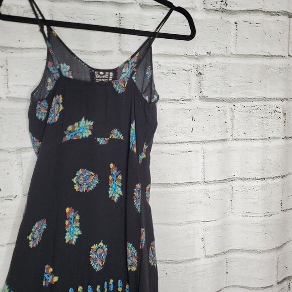 Band of gypsies floral spaghetti strap maxi dress xs black - Picture 8 of 14